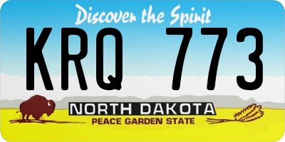ND license plate KRQ773