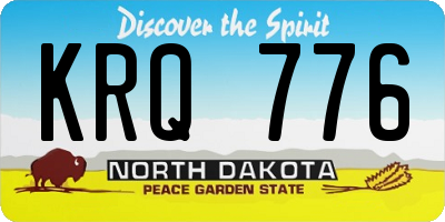 ND license plate KRQ776