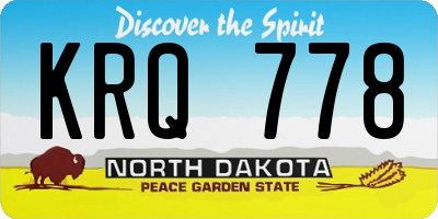 ND license plate KRQ778