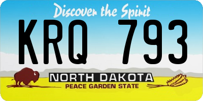 ND license plate KRQ793