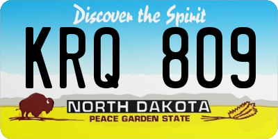 ND license plate KRQ809