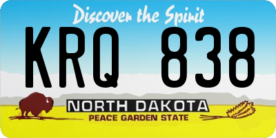ND license plate KRQ838