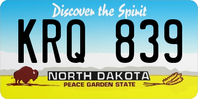 ND license plate KRQ839