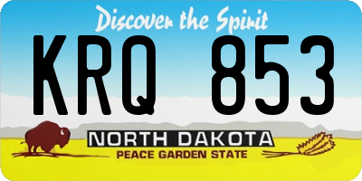 ND license plate KRQ853