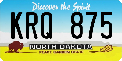 ND license plate KRQ875