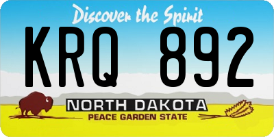 ND license plate KRQ892