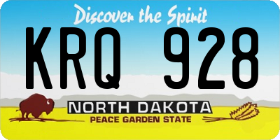 ND license plate KRQ928