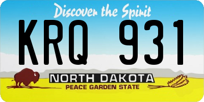 ND license plate KRQ931