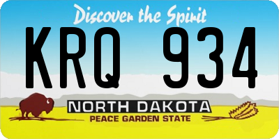 ND license plate KRQ934