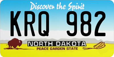 ND license plate KRQ982