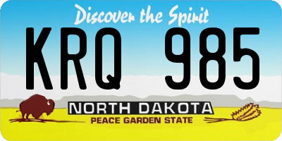 ND license plate KRQ985