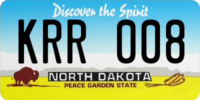 ND license plate KRR008