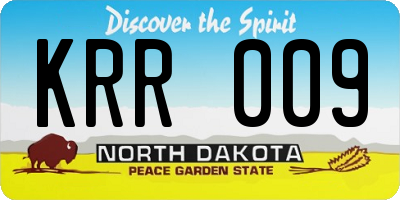 ND license plate KRR009