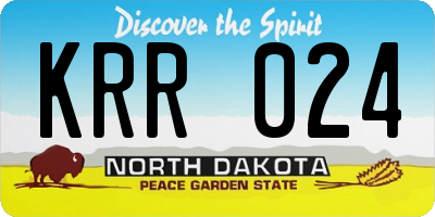 ND license plate KRR024