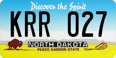 ND license plate KRR027