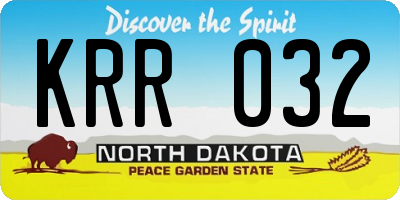 ND license plate KRR032