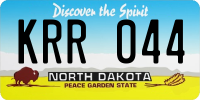 ND license plate KRR044