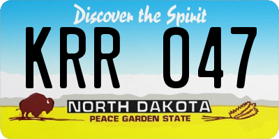 ND license plate KRR047