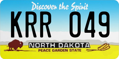 ND license plate KRR049