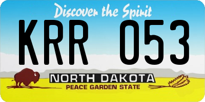 ND license plate KRR053