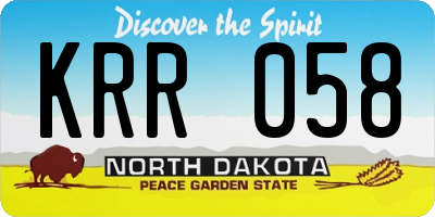ND license plate KRR058