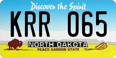 ND license plate KRR065