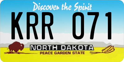 ND license plate KRR071
