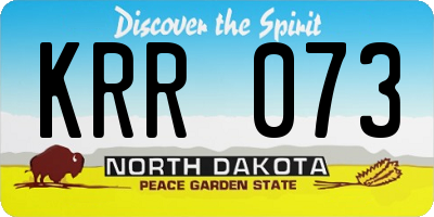 ND license plate KRR073