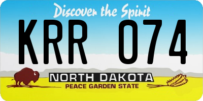 ND license plate KRR074