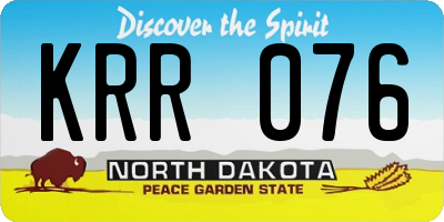 ND license plate KRR076
