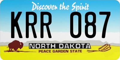 ND license plate KRR087