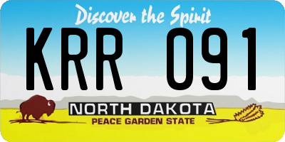 ND license plate KRR091