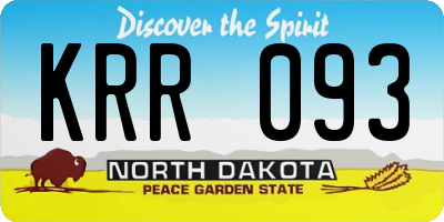 ND license plate KRR093