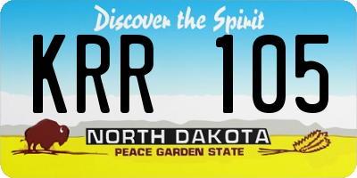 ND license plate KRR105
