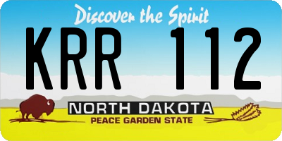 ND license plate KRR112