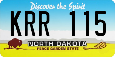 ND license plate KRR115
