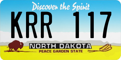 ND license plate KRR117