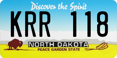 ND license plate KRR118