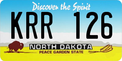 ND license plate KRR126