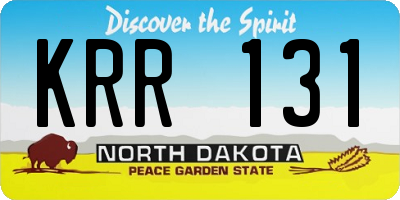 ND license plate KRR131