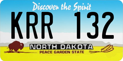 ND license plate KRR132