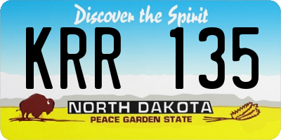 ND license plate KRR135