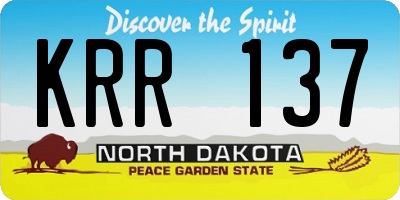 ND license plate KRR137
