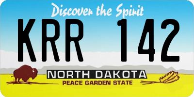ND license plate KRR142