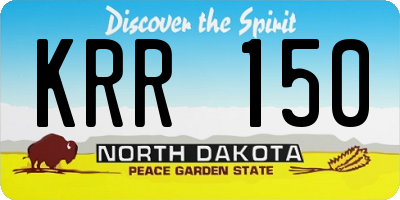 ND license plate KRR150