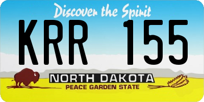 ND license plate KRR155