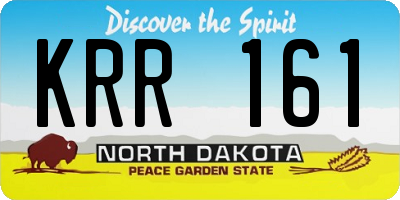 ND license plate KRR161