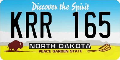 ND license plate KRR165
