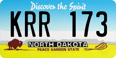 ND license plate KRR173