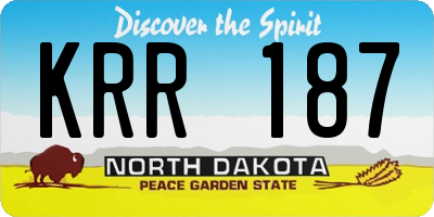 ND license plate KRR187